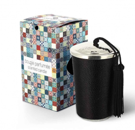 Bougie Sabra noire - couvercle Maillechort