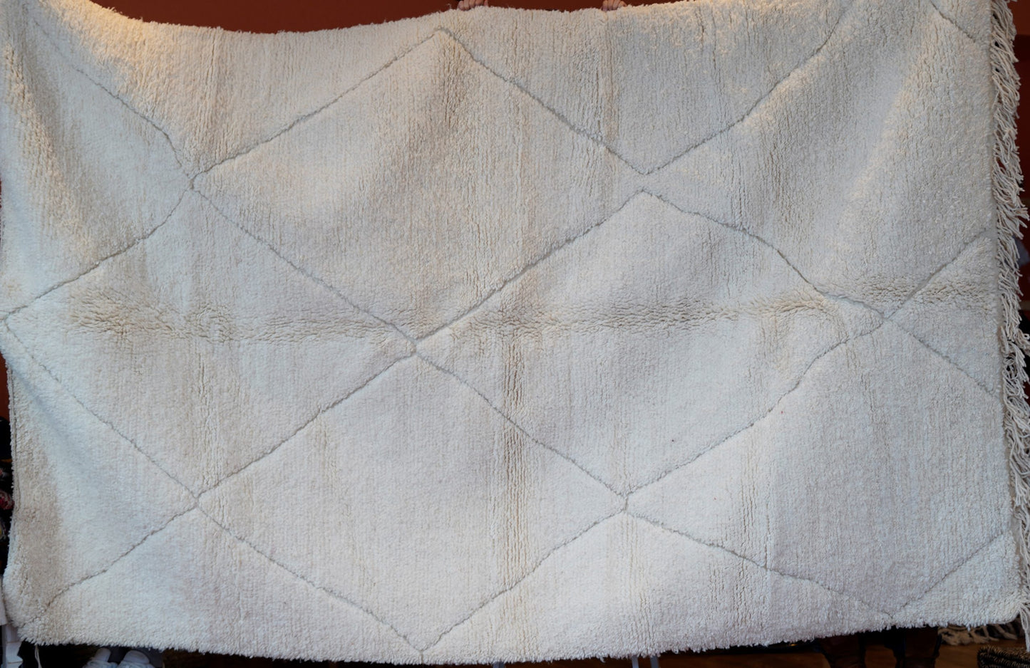 Tapis Beniouaraine Losanges Blanc G