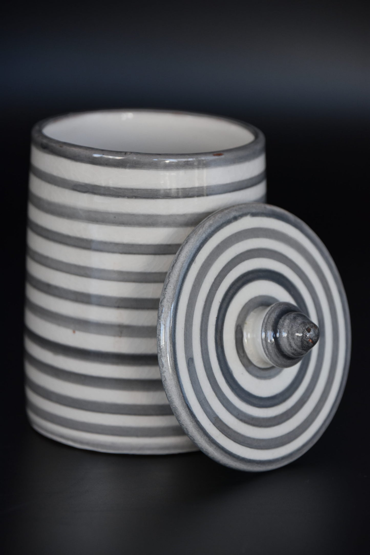 Boîte cylindrique Safi Gris&Blanc
