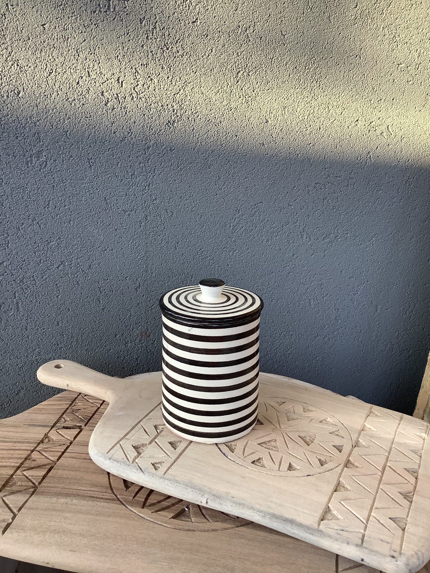 Boîte cylindrique Safi Noir&Blanc