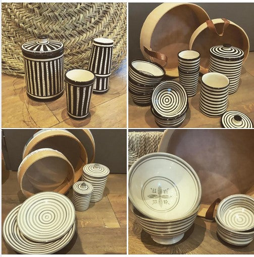 Boîte cylindrique Safi Noir&Blanc