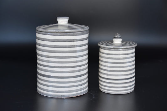 Boîte cylindrique Safi Gris&Blanc
