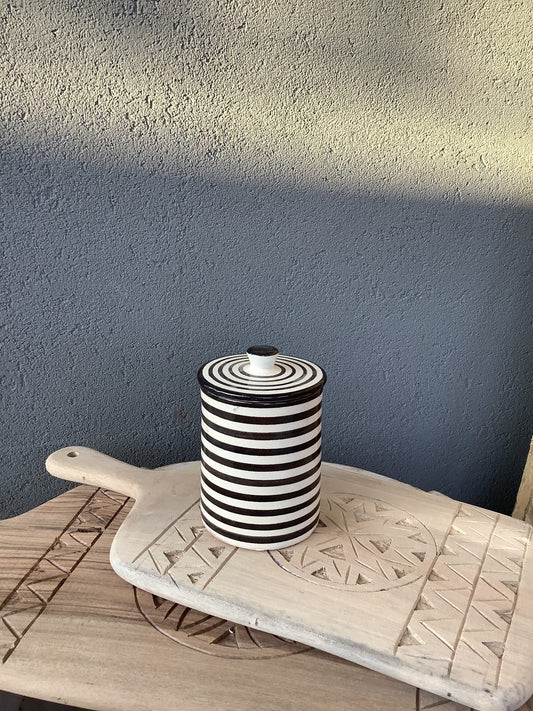 Boîte cylindrique Safi Noir&Blanc